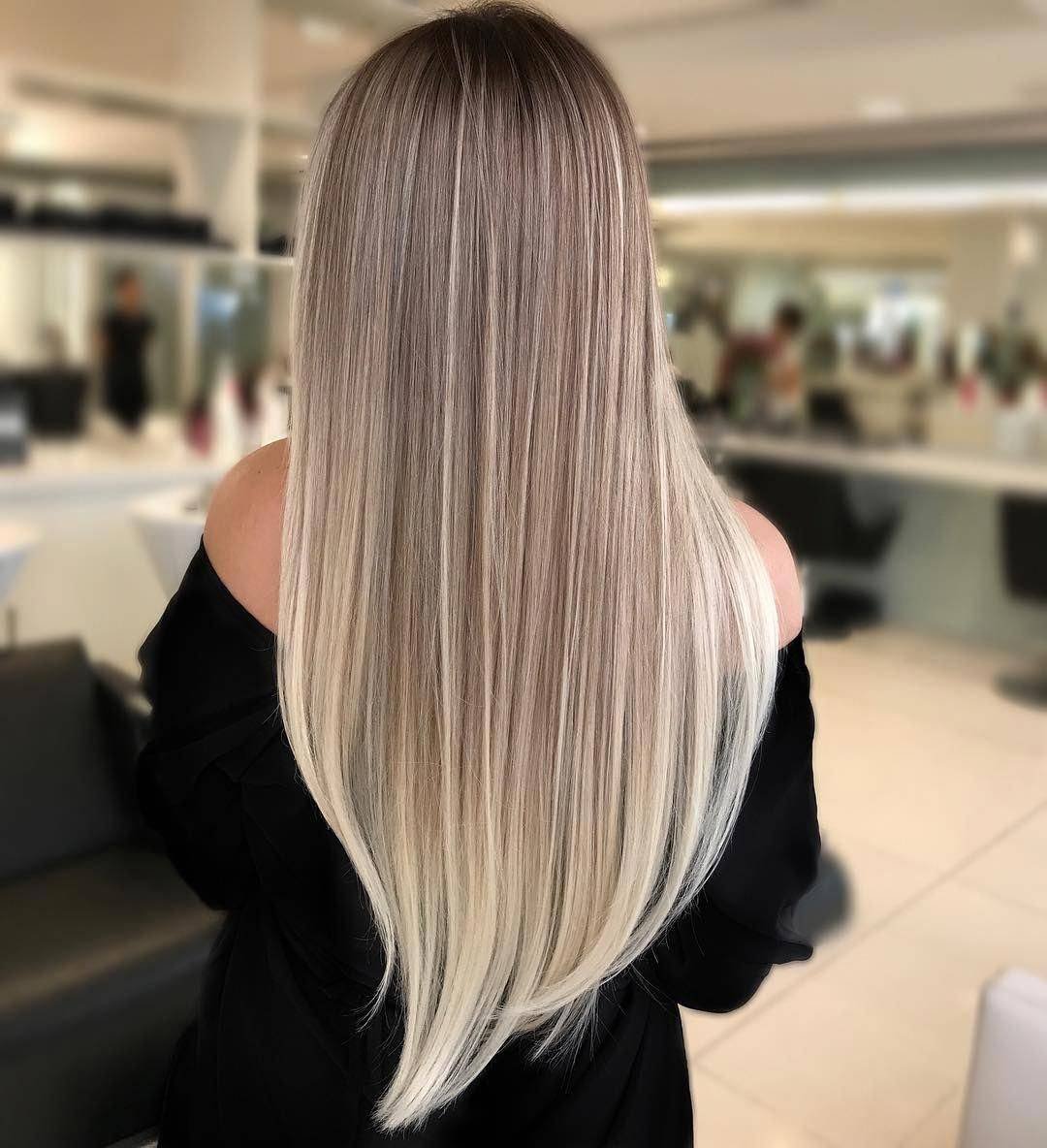 Балаяж на русые волосы длинные прямые