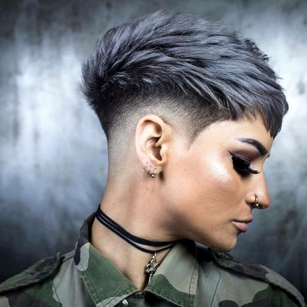 Стрижка фейд женская Пикси