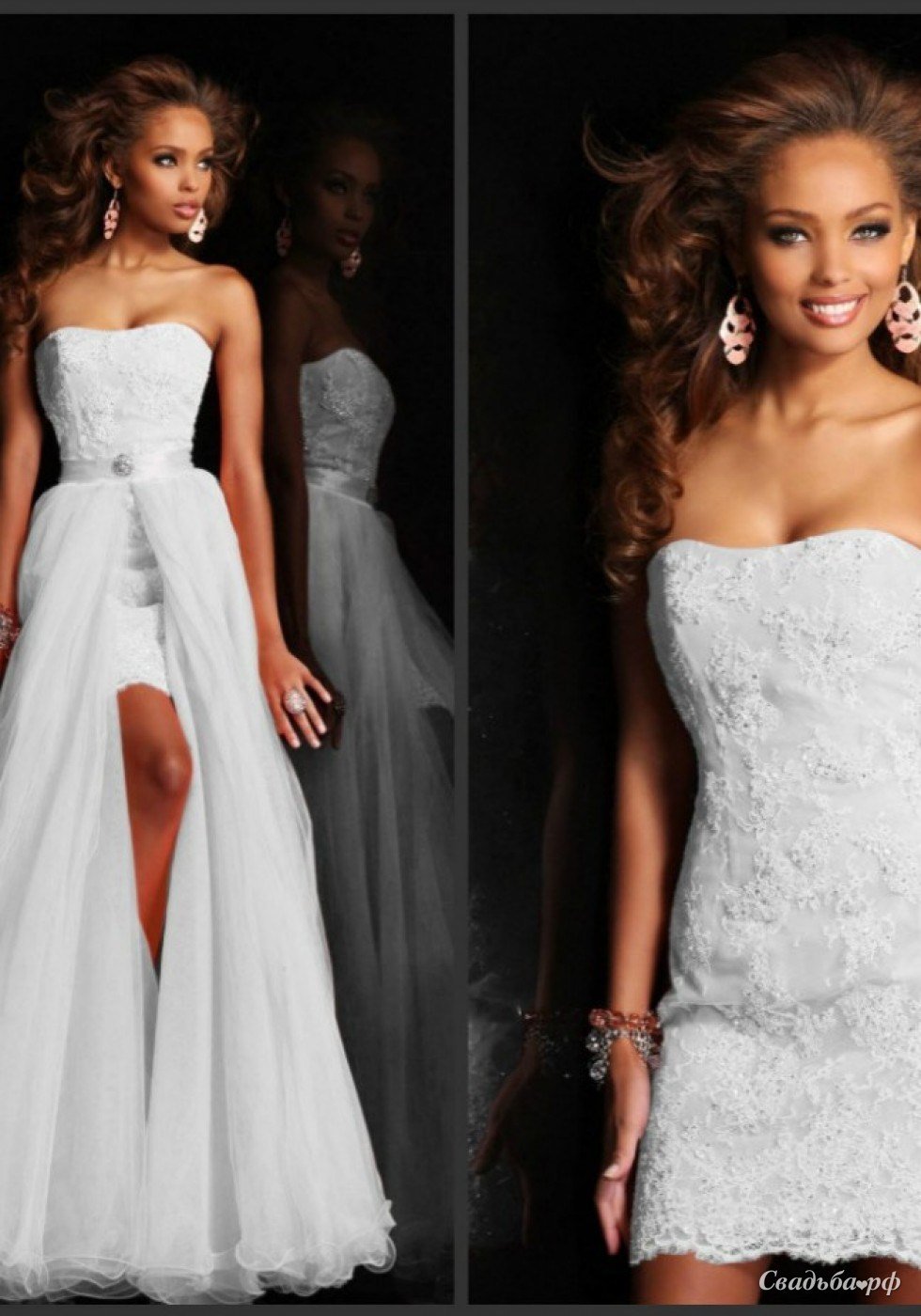 Свадебное платье трансформер с бисером