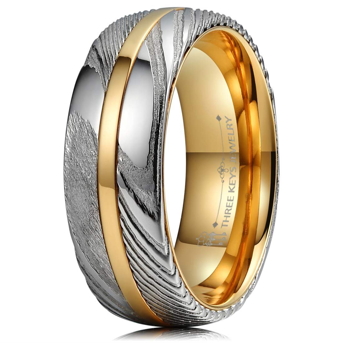 Обручальные кольца дамасская сталь