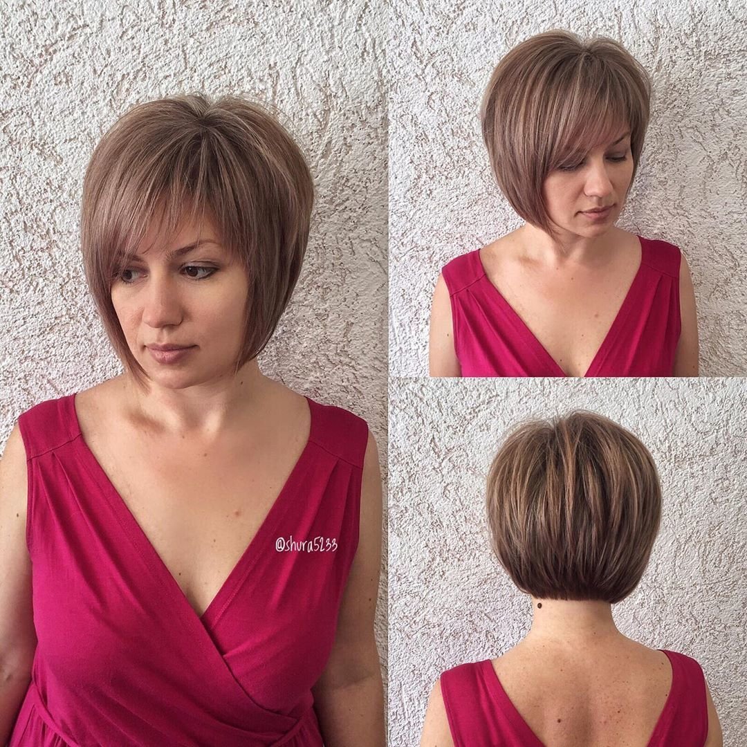 Каре Боб градуированное на короткие с объемом макушке