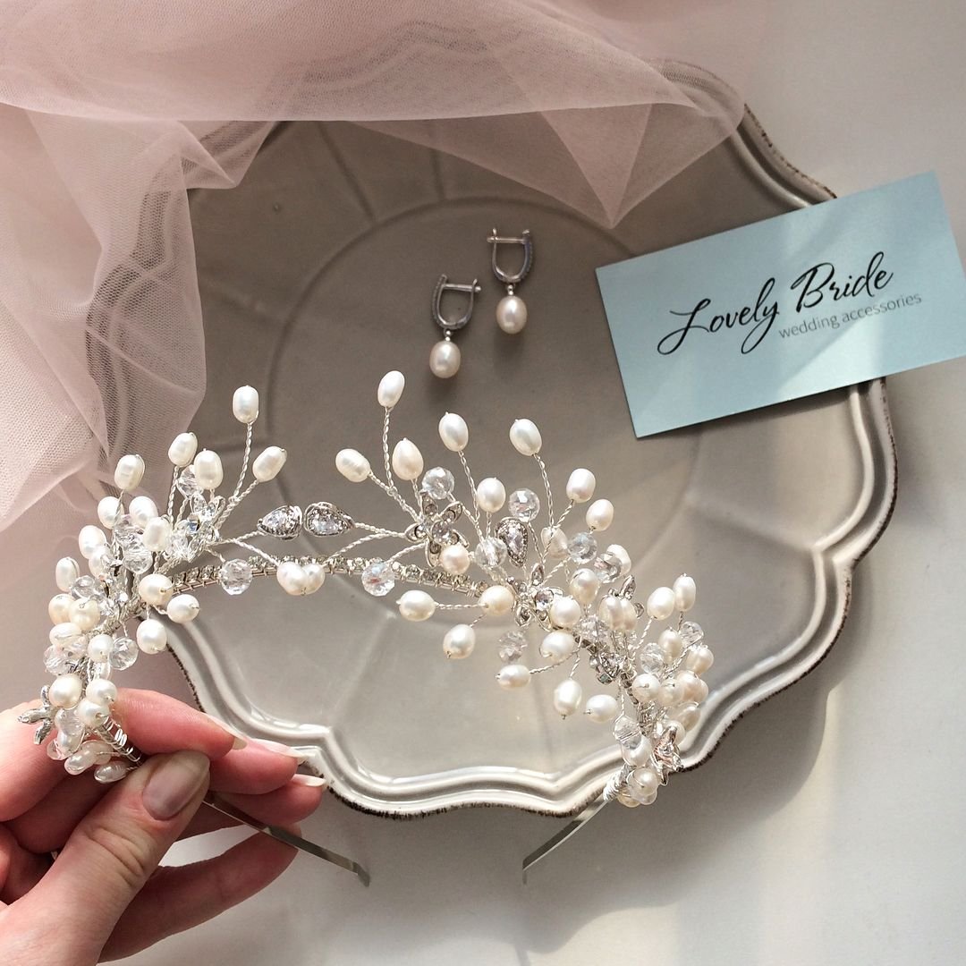 Диадема из жемчуга для невесты