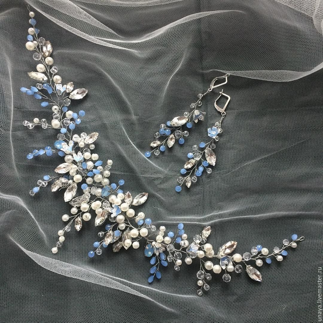 Свадебная бижутерия с голубым