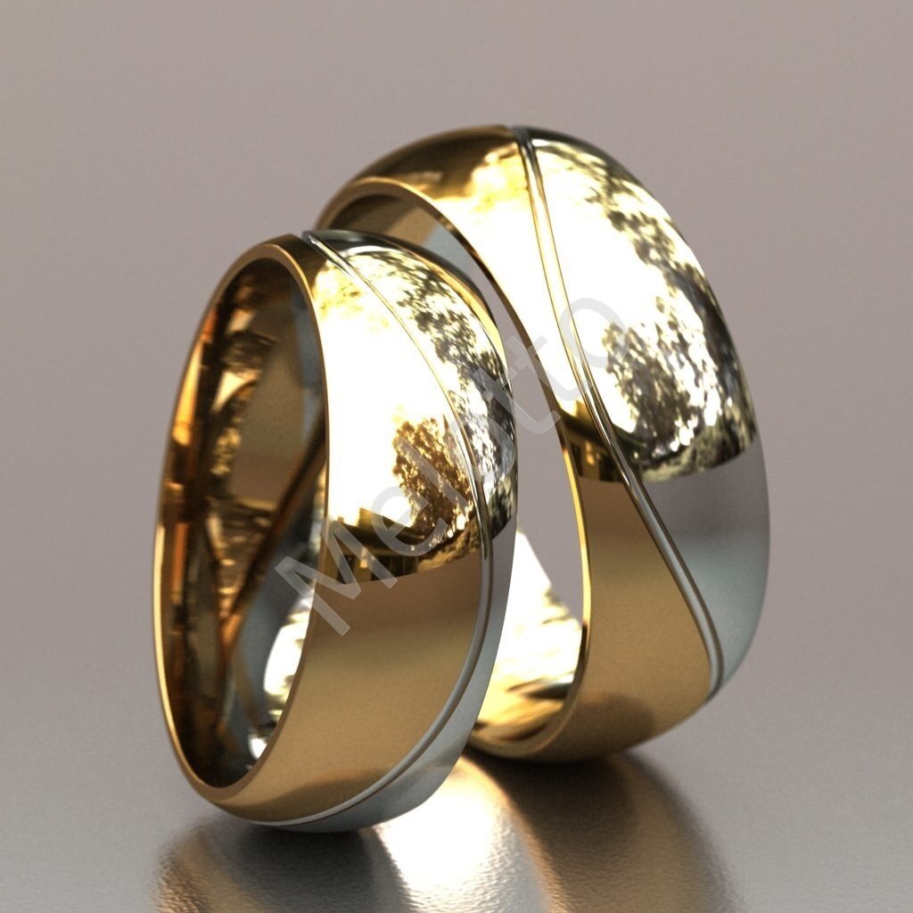 Обручальные кольца белое золото широкие