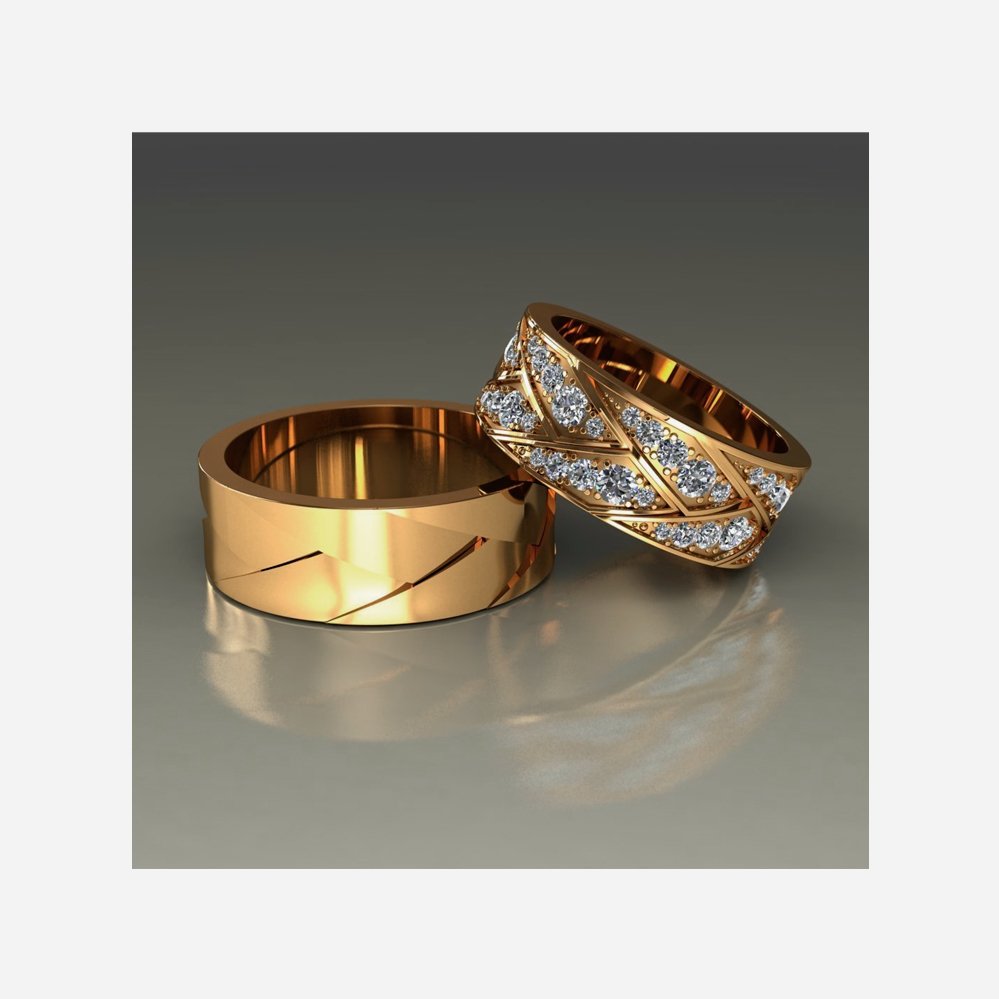 Широкие обручальные кольца