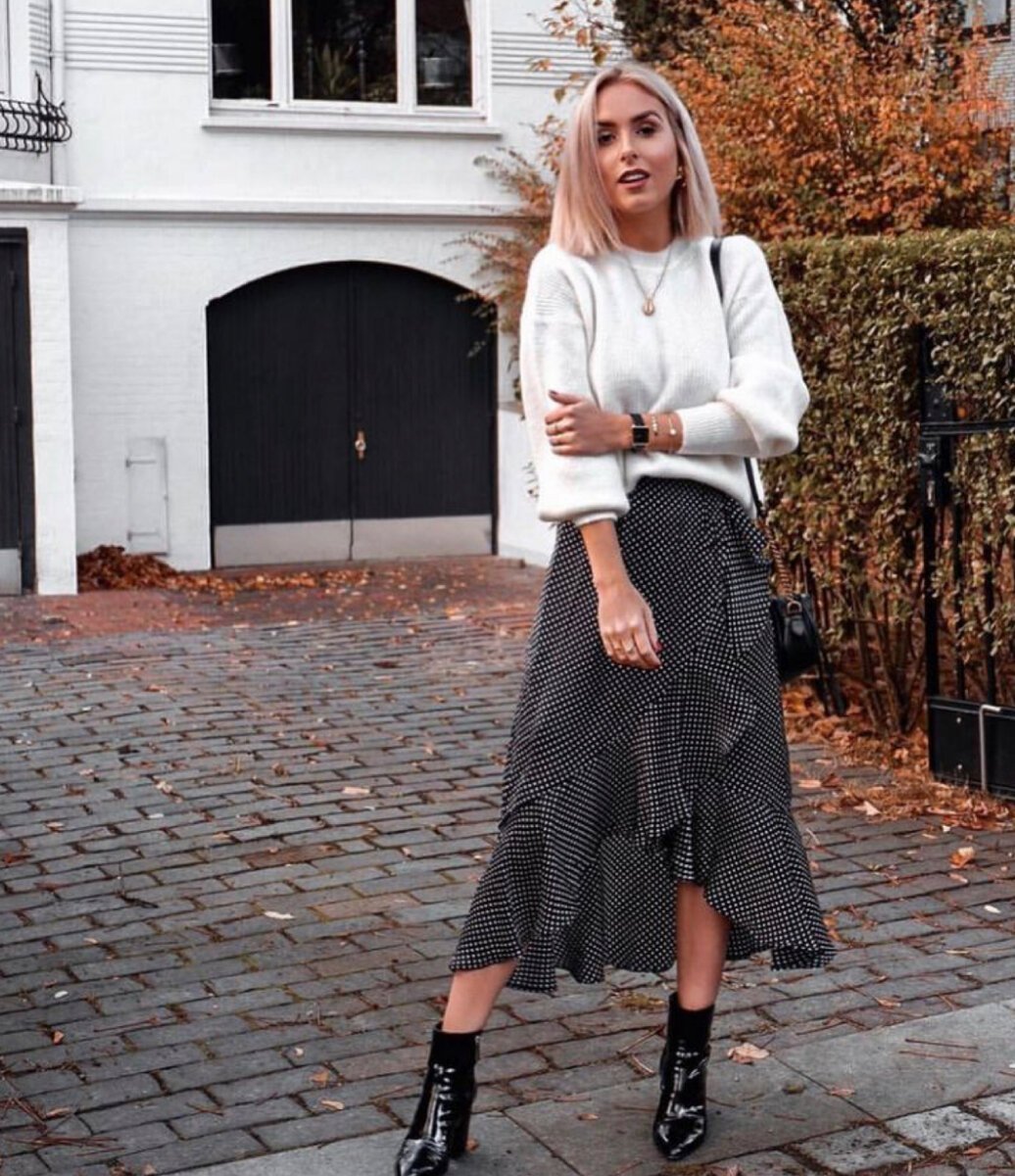 Образ юбка и свитер