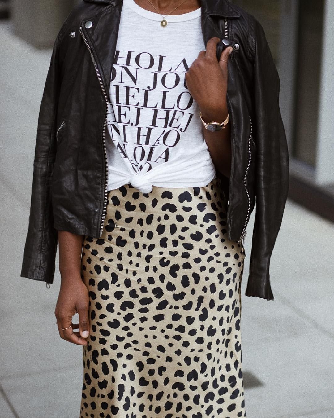 Длинная леопардовая юбка