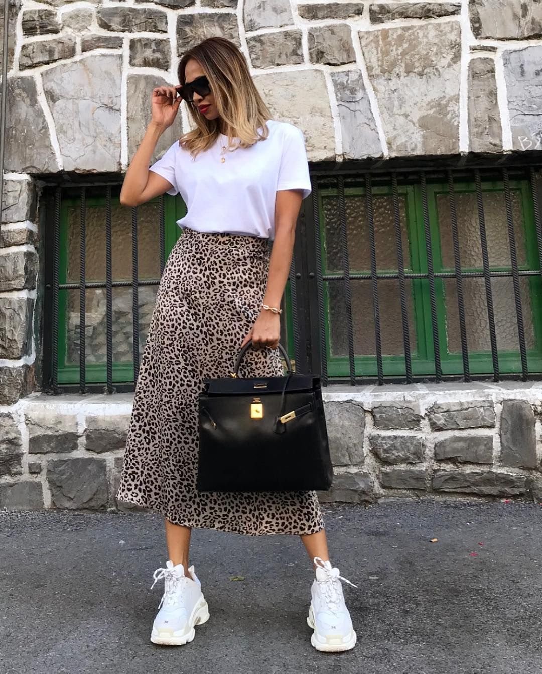 Леопардовая юбка миди