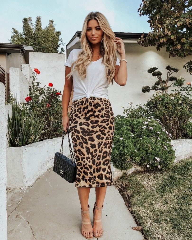 Стильный лук леопардовый