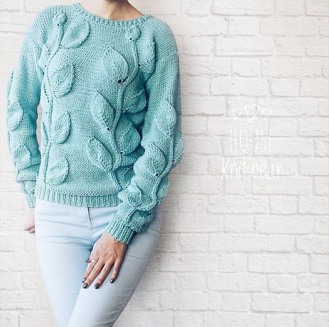 Объемная кофта спицами