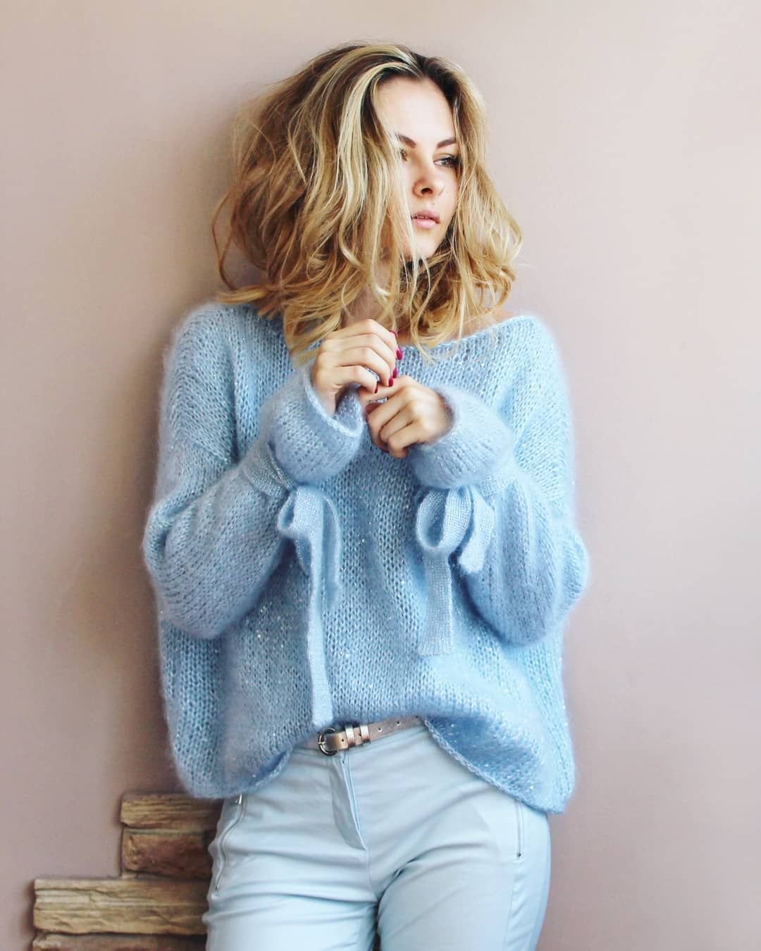 Свитер из толстой пряжи спицами