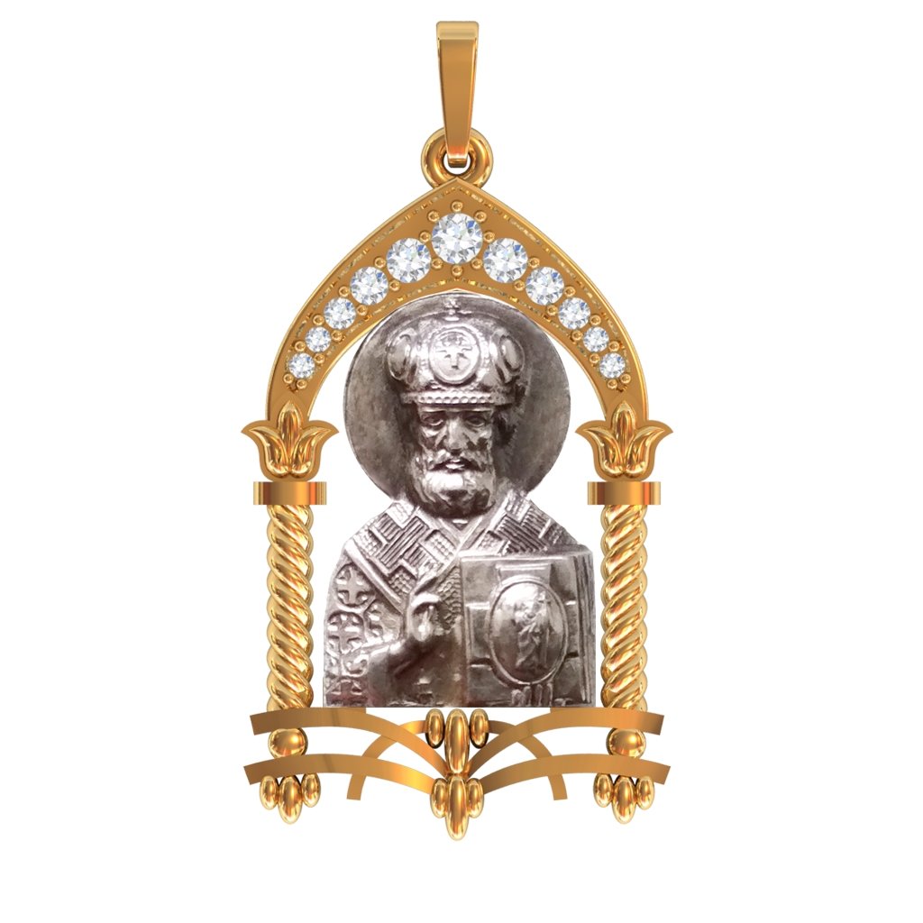 Золотая ладанка Николай Чудотворец