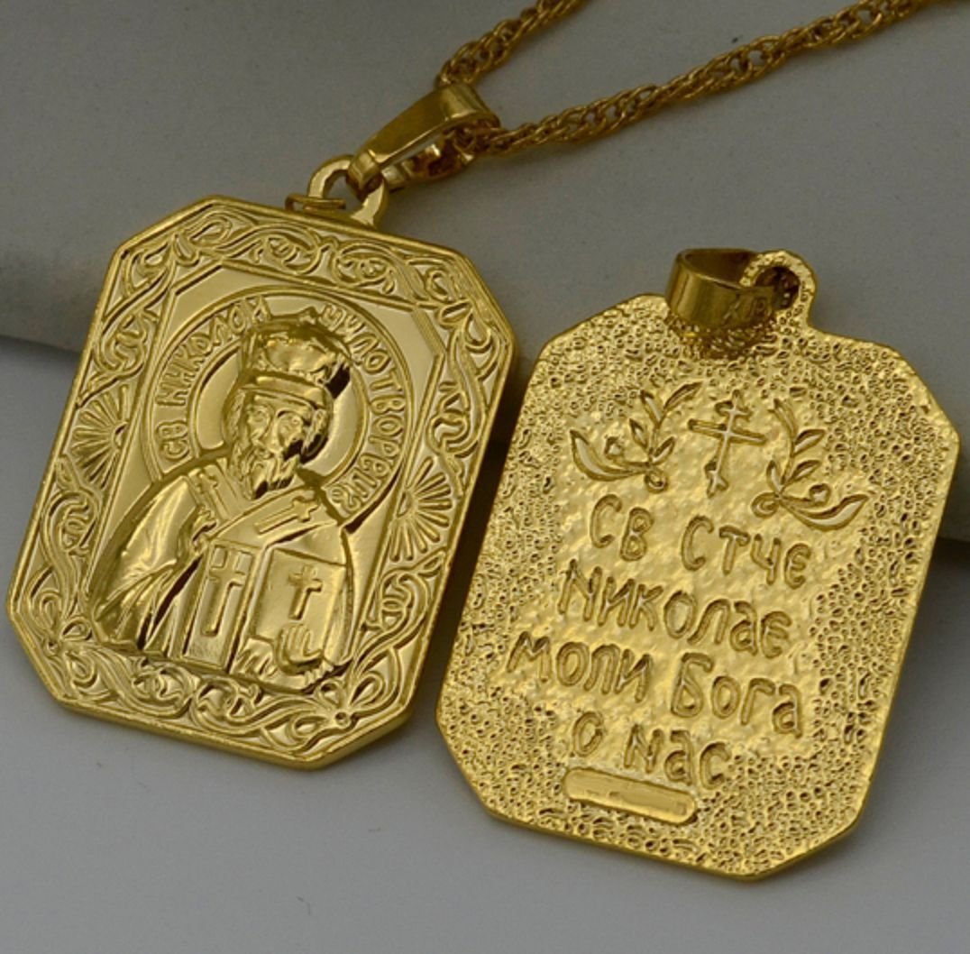 Серебряная иконка подвеска Николай Чудотворец