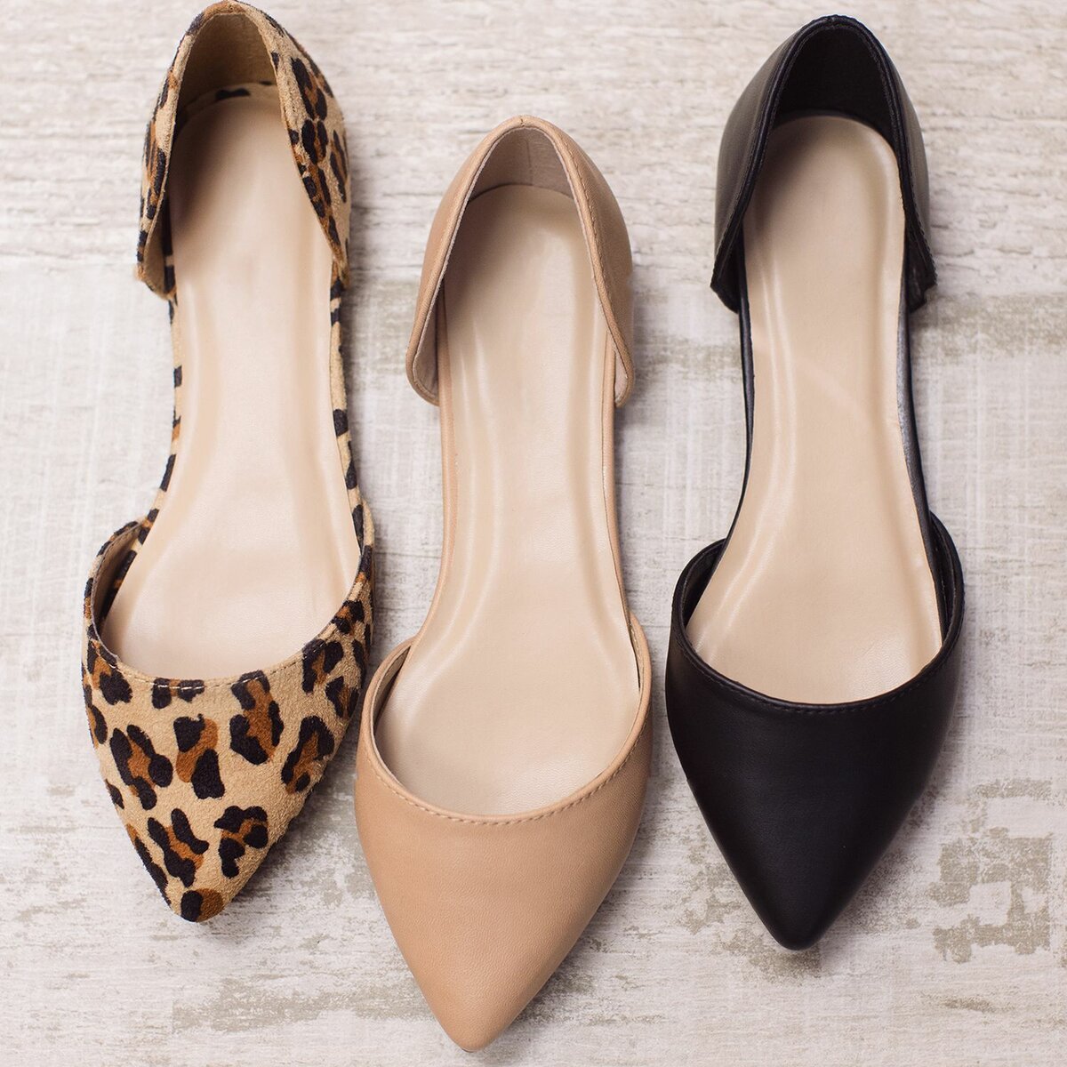 Туфли лодочки без каблука