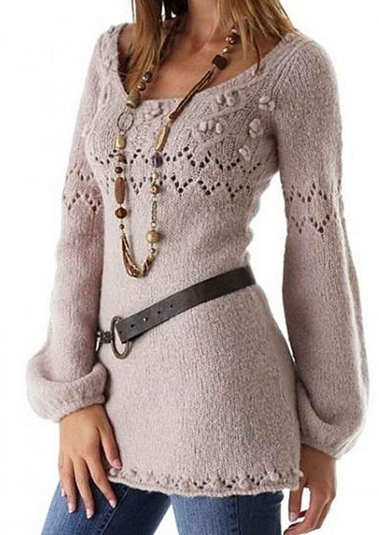 Вязаное платье описание