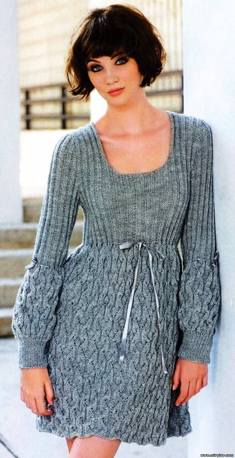 Вязаные платья для женщин оверсайз спицами схемы