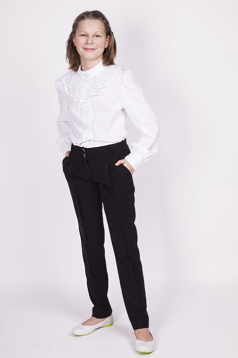Синие школьные брюки для девочек