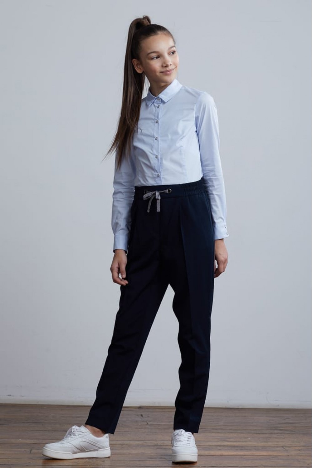 Брюки школьные с высокой талией