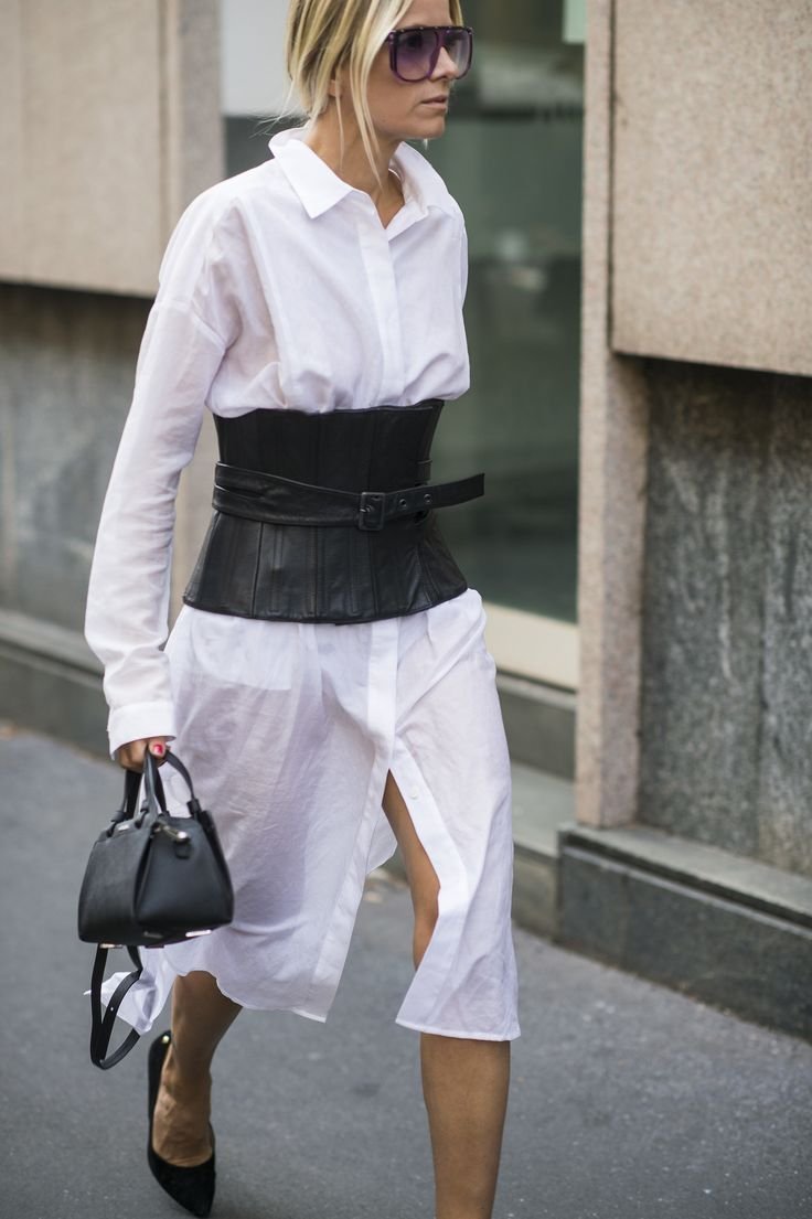 Пояс с баской из ткани