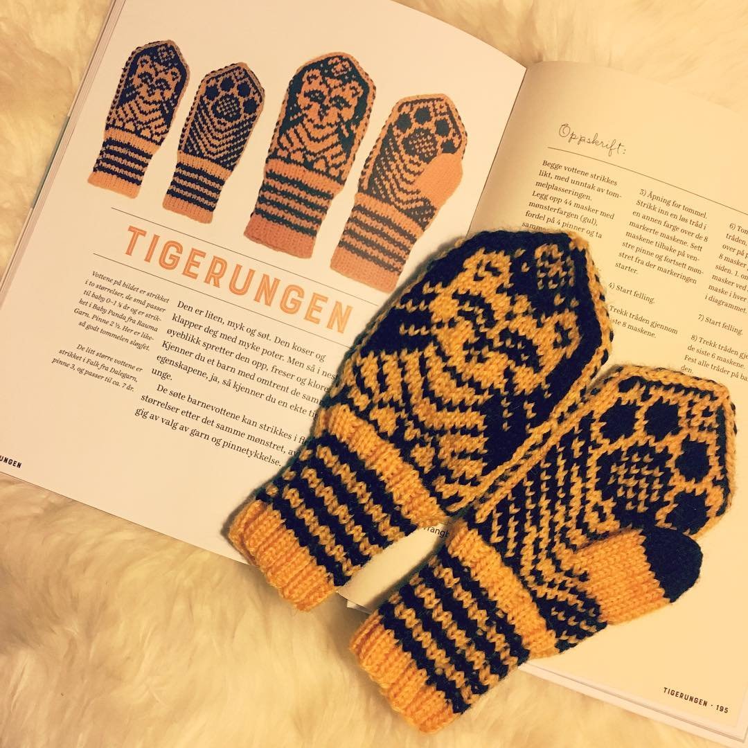 Расшитые жаккардовые варежки