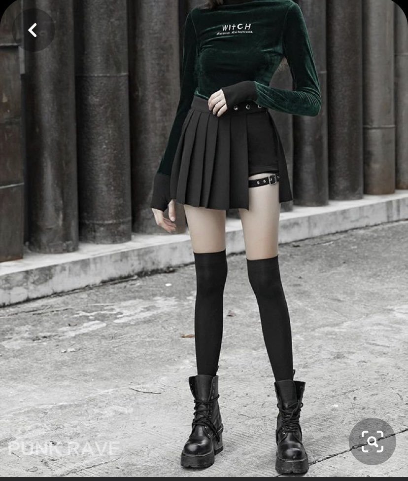 Goth outfit Грандж чёрная корейская одежда