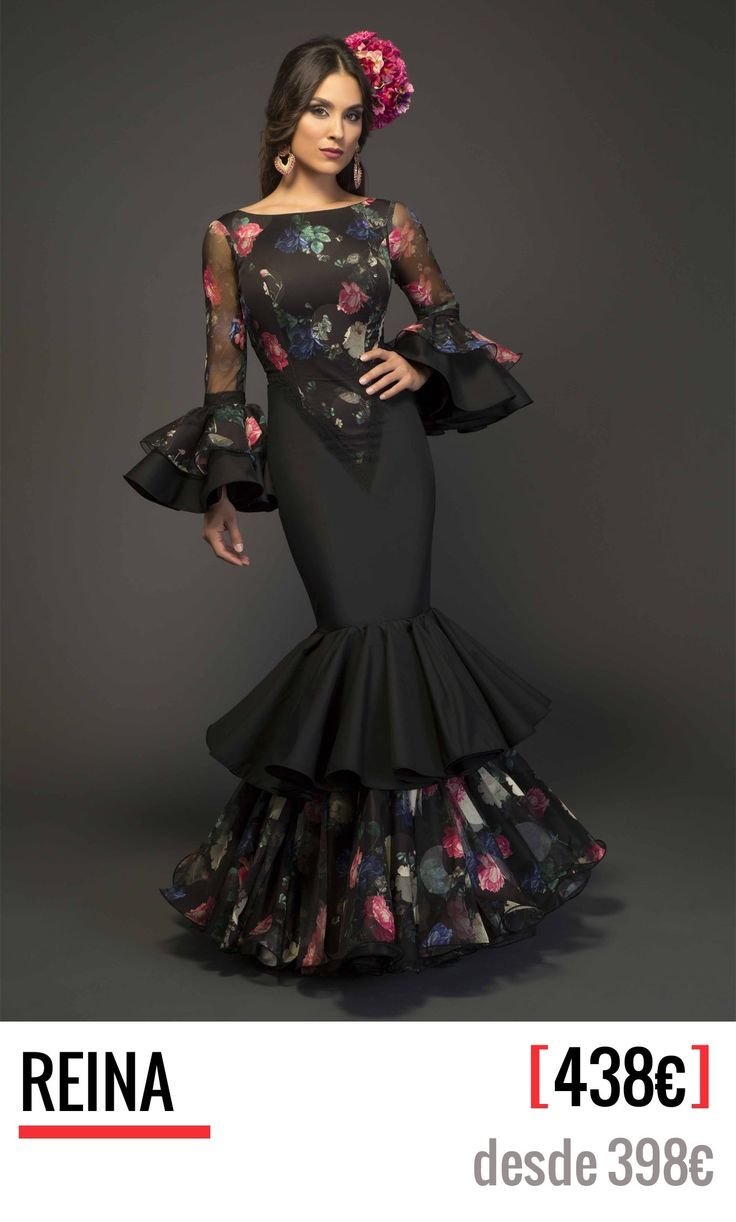 Испанка фламенко чёрное платье