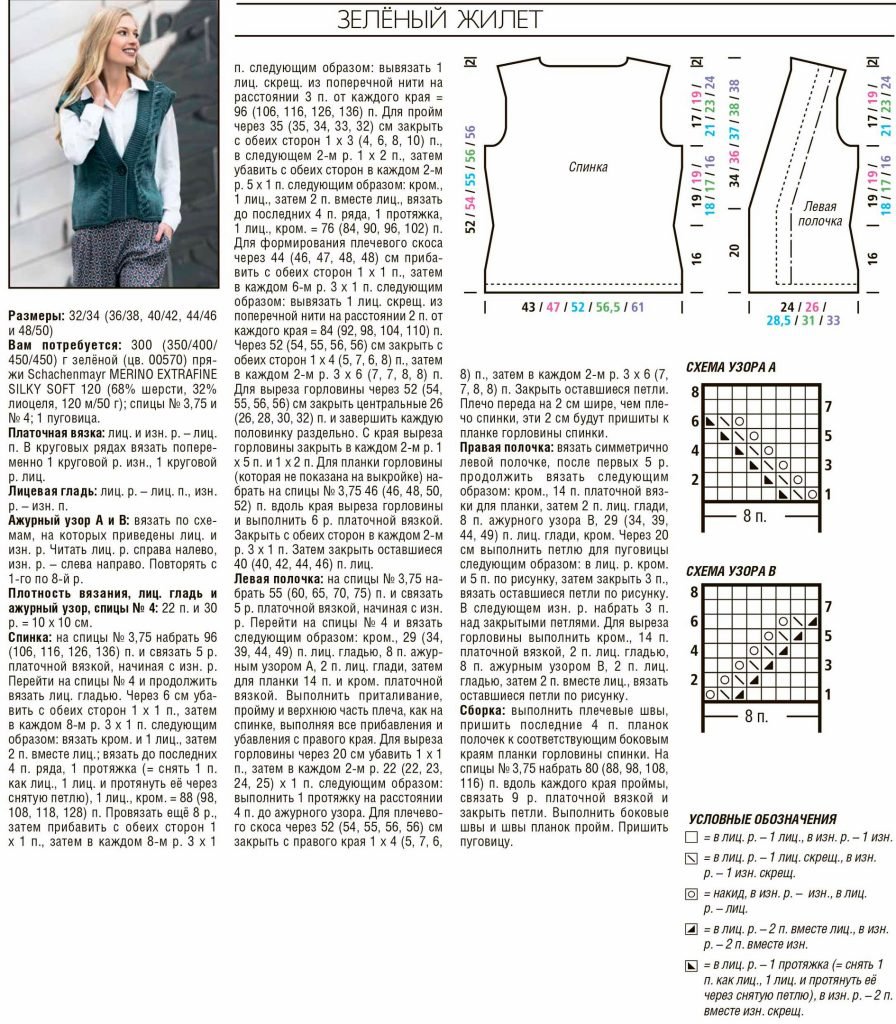 Жилет с косами спицами