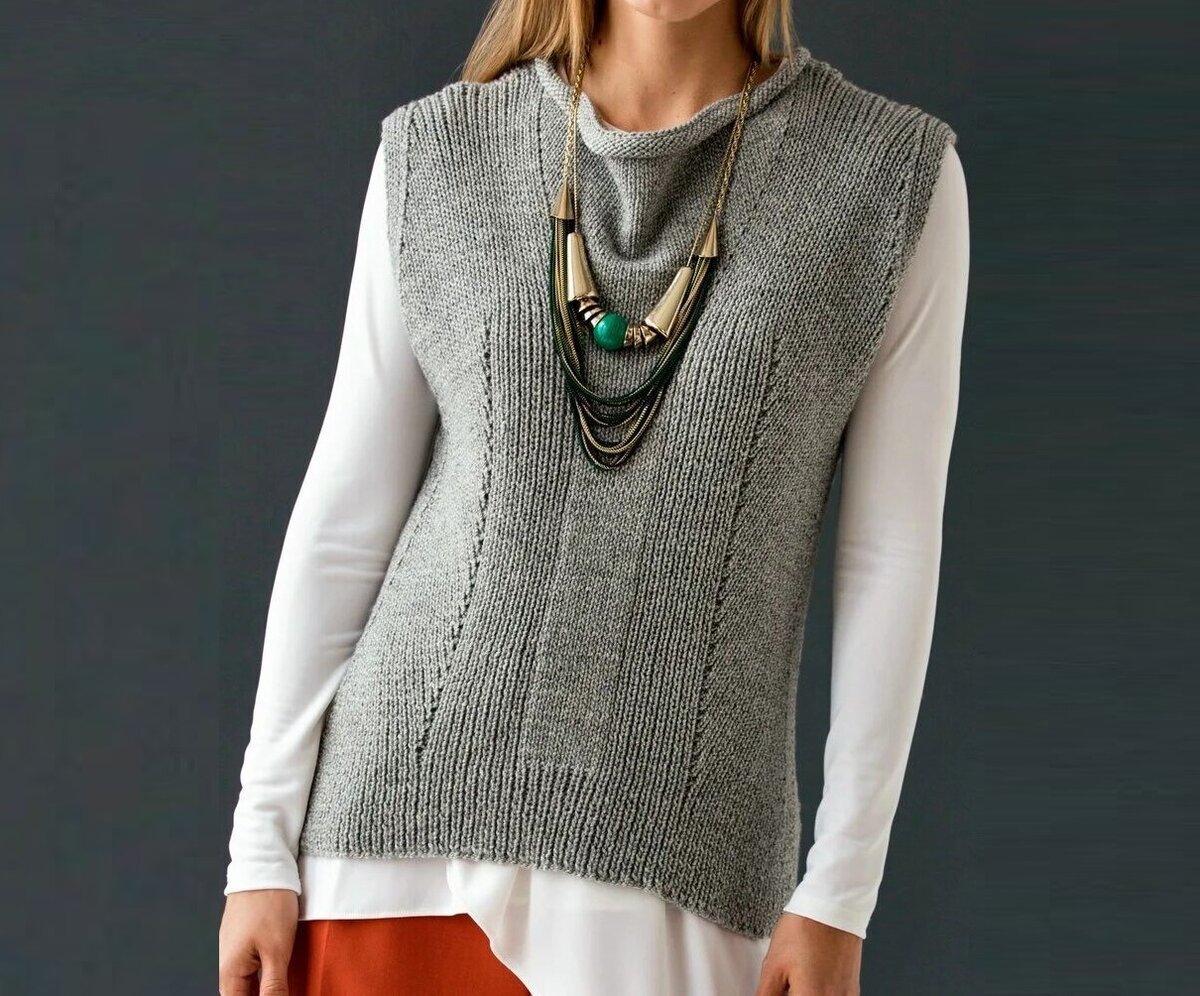 Вязаные жилеты 2020 оверсайз