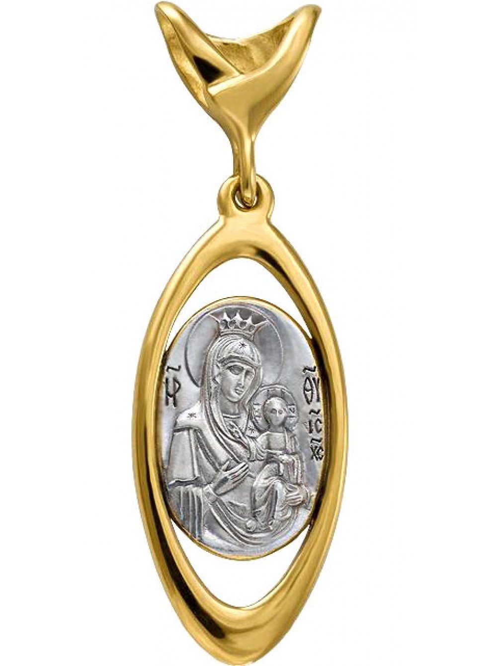 Медальон Божия мать на дереве