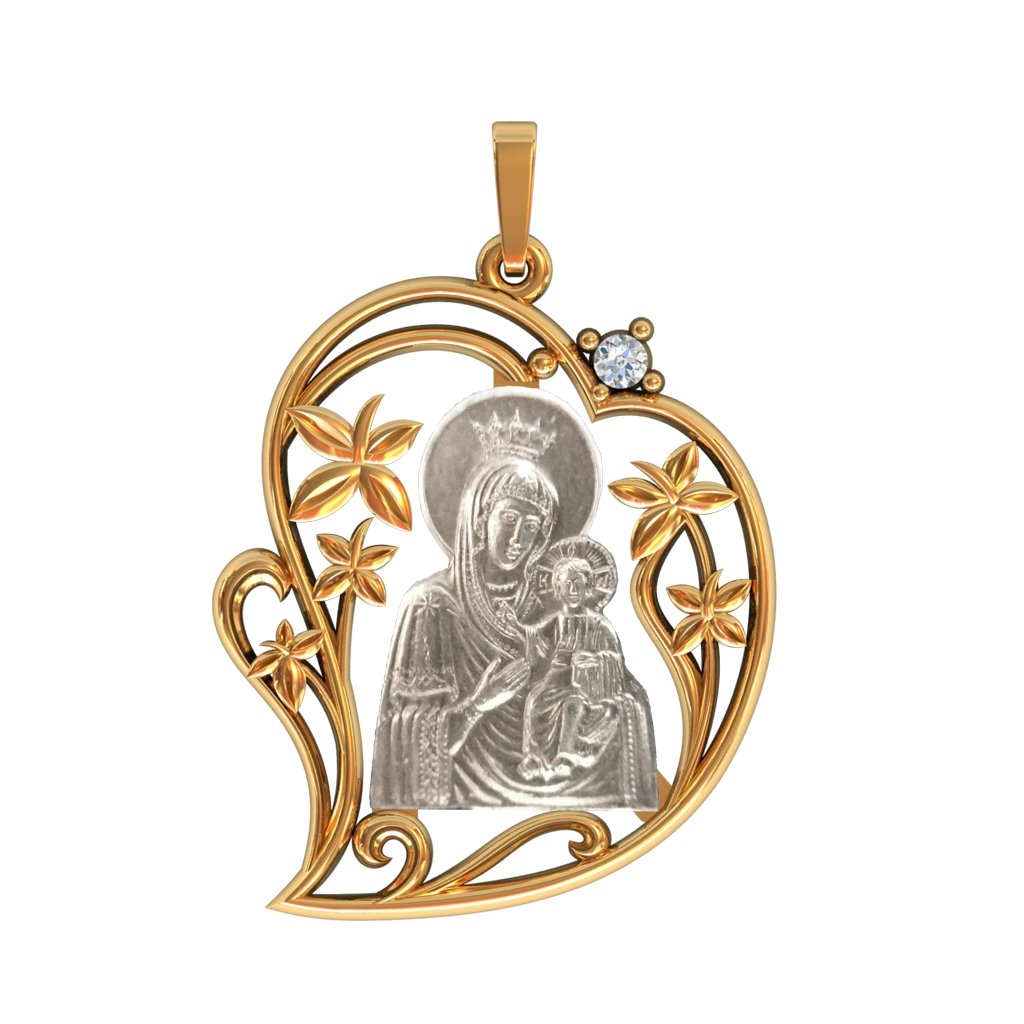 Кулон Почаевская Божья Матерь
