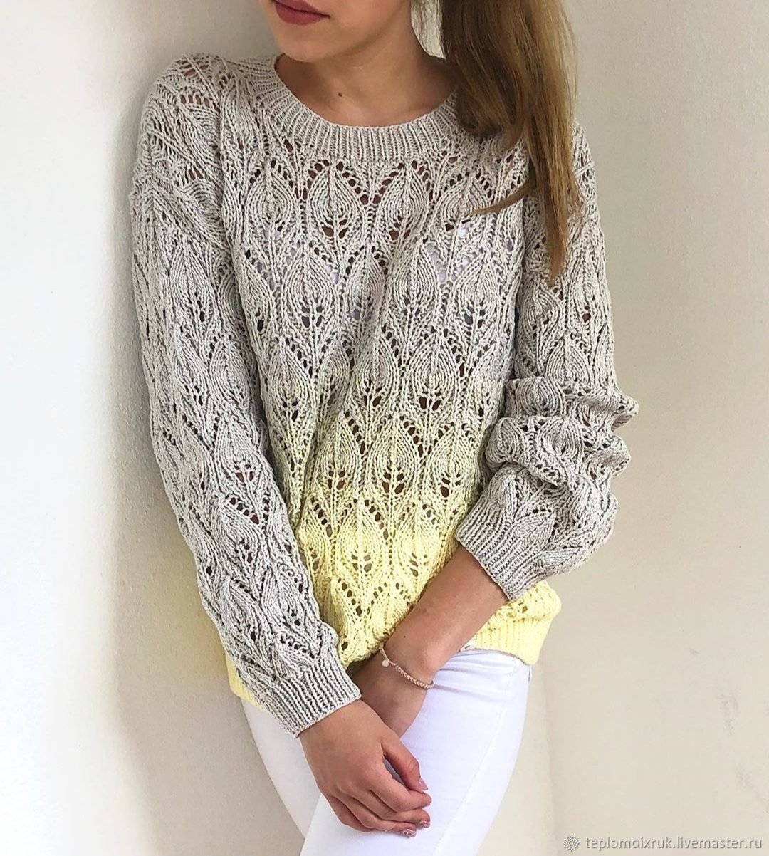Модный ажурный свитер