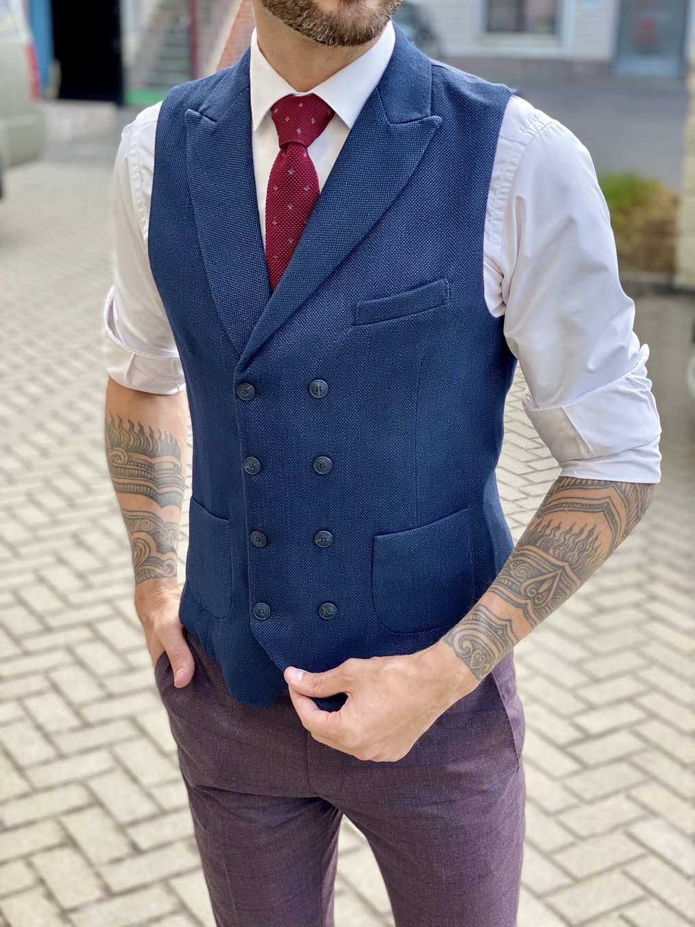 Двубортный жилет