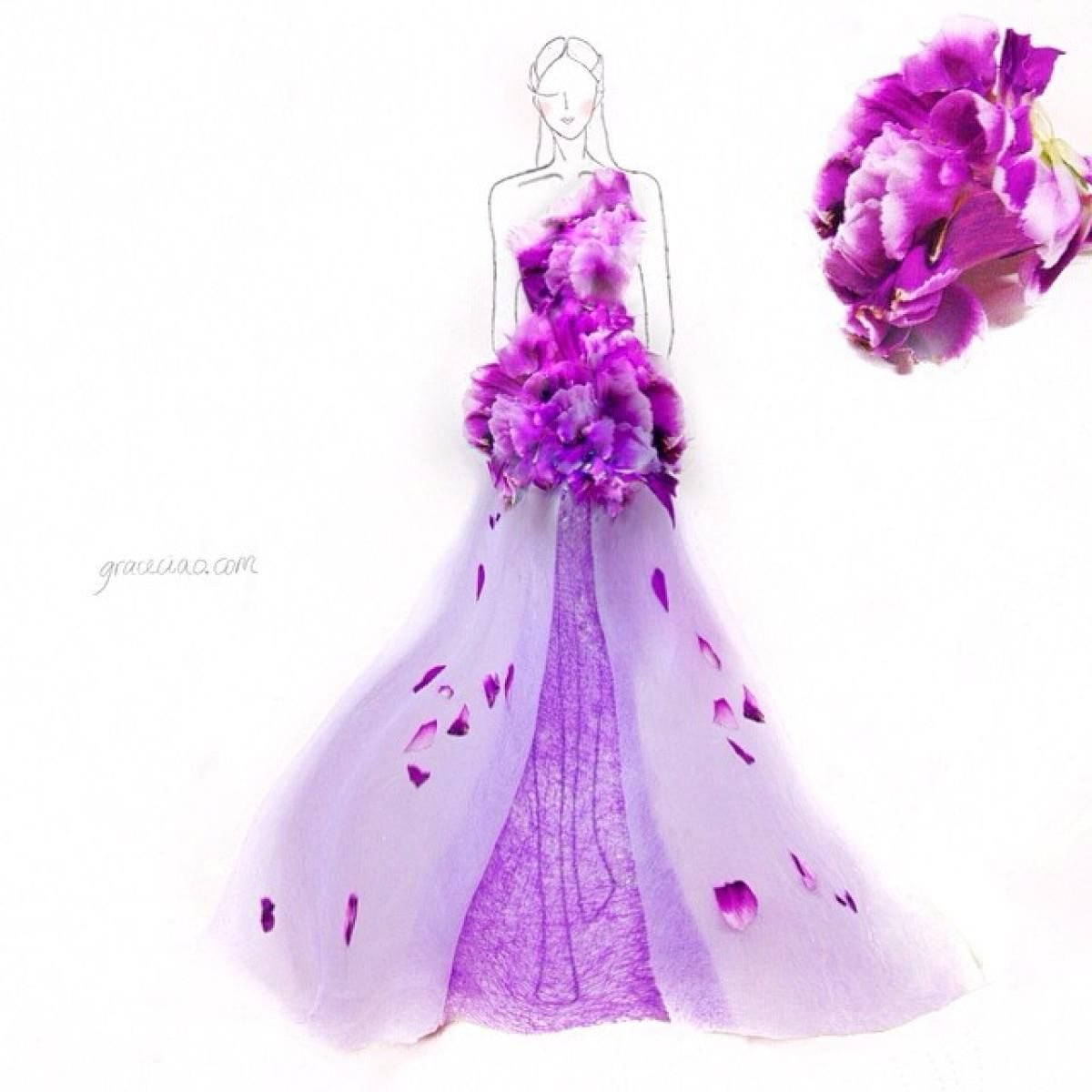 Платье из цветов