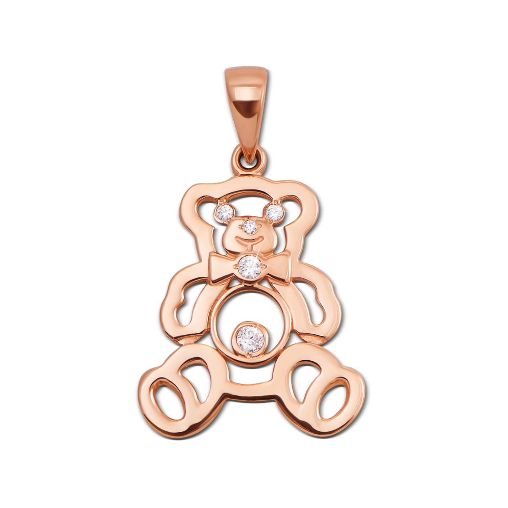 Золотой кулон медведь