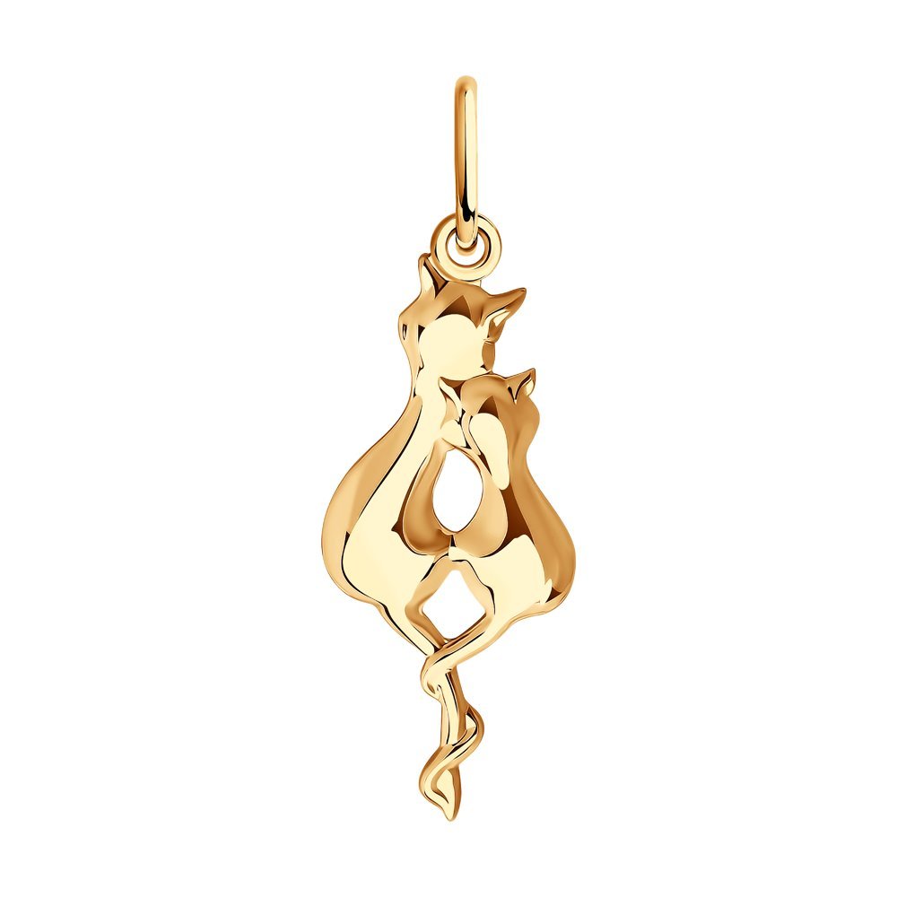 SOKOLOV Золотая подвеска «кот и кошка» 030755