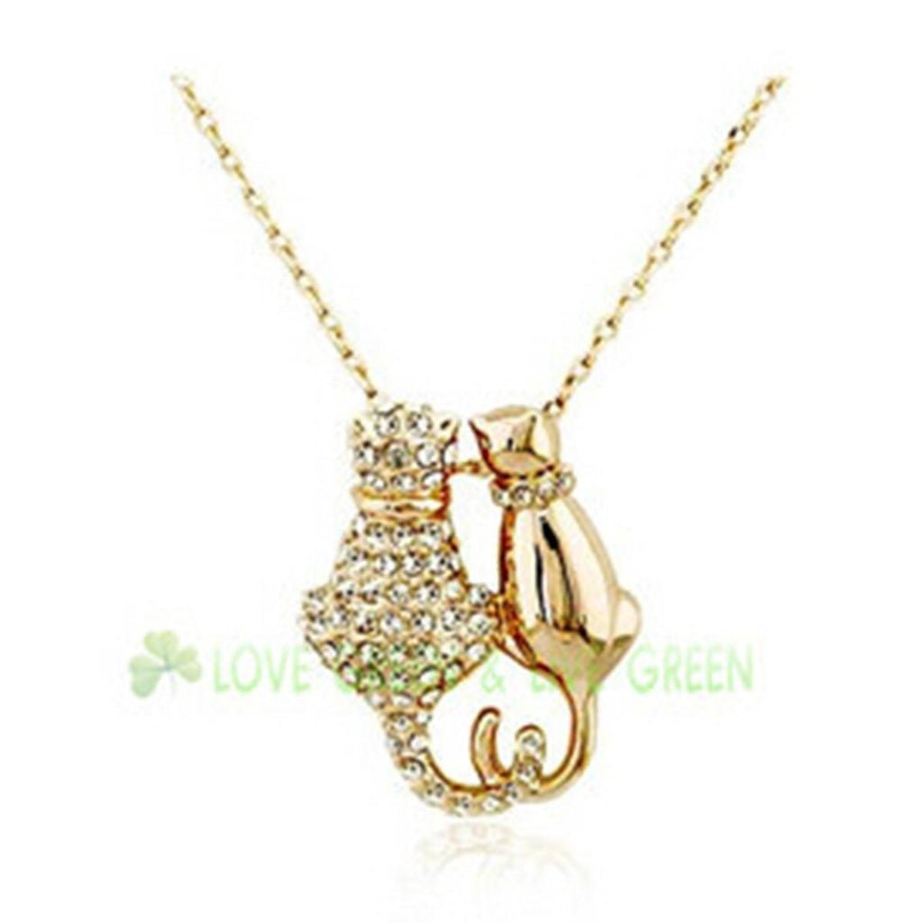 Подвеска кошка белое золото