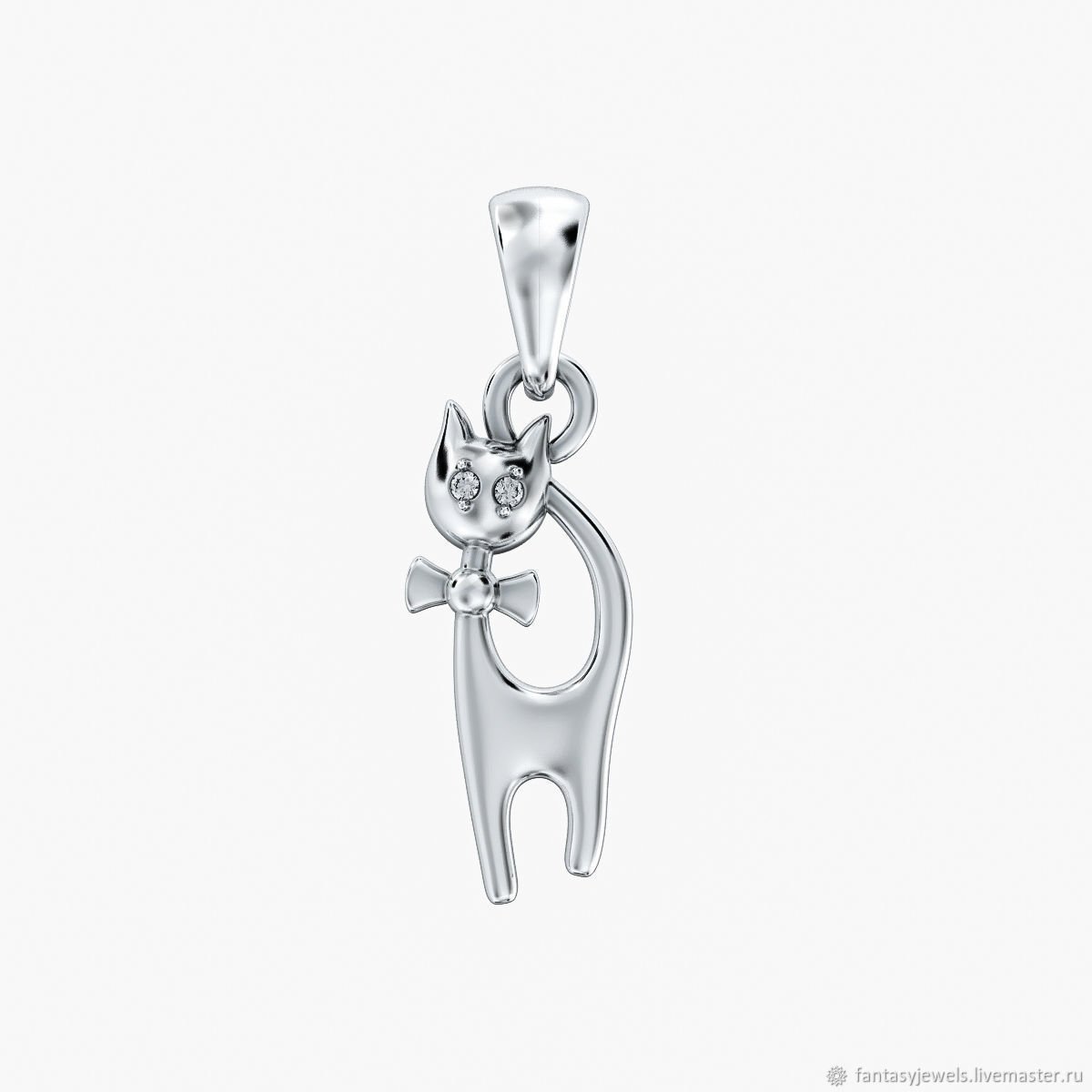 Подвеска кошка с бриллиантами