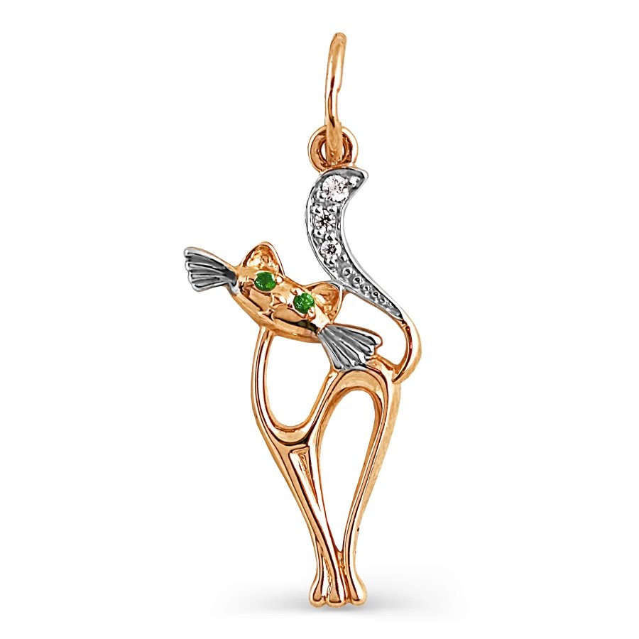 Подвеска кошка золото