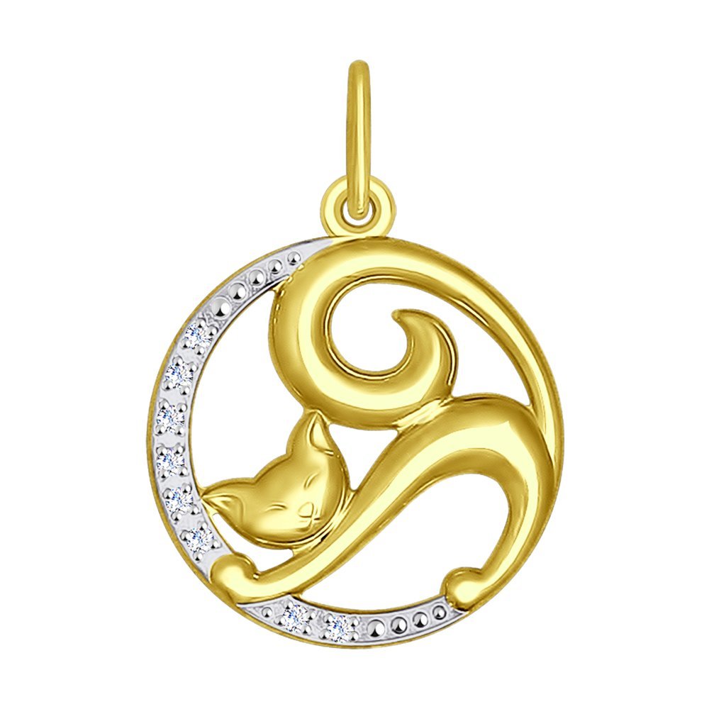 Золотой кулон кошка