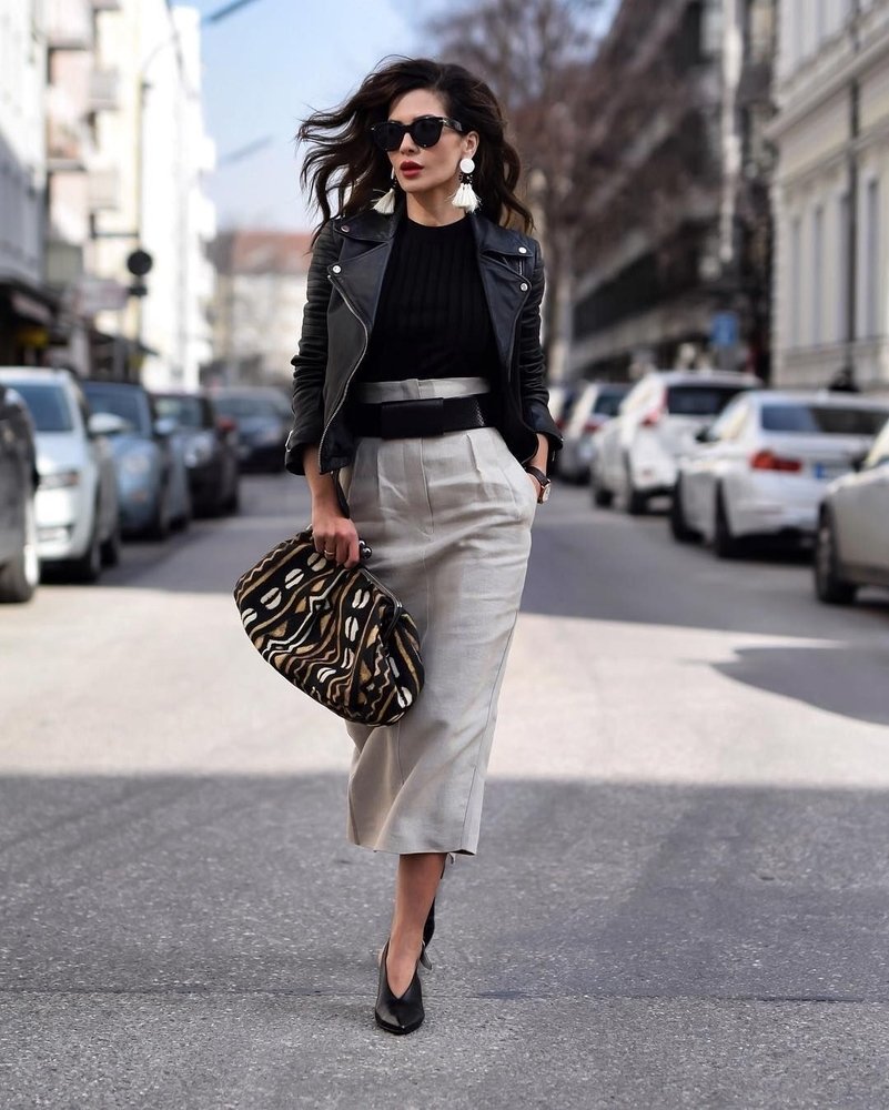 Кожаная юбка солнце