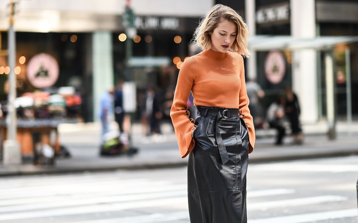 Модные кожаные юбки