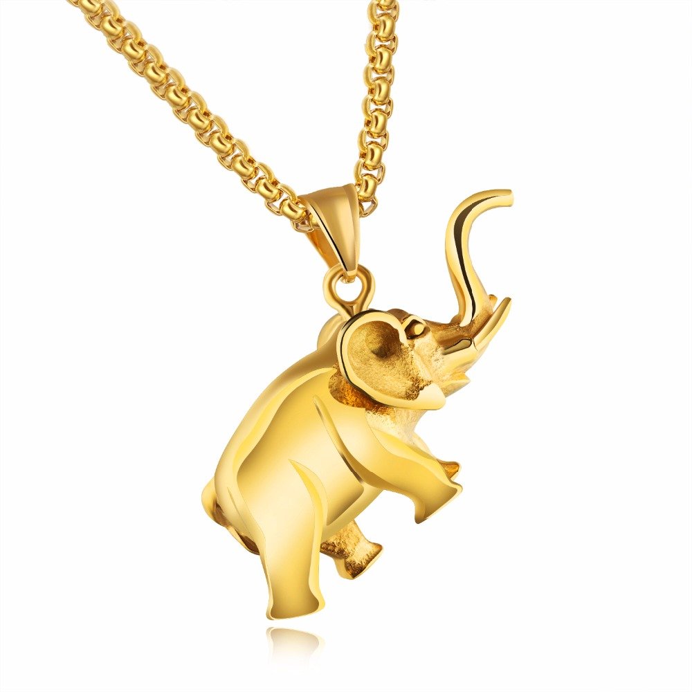 Медальон Слоник золотой