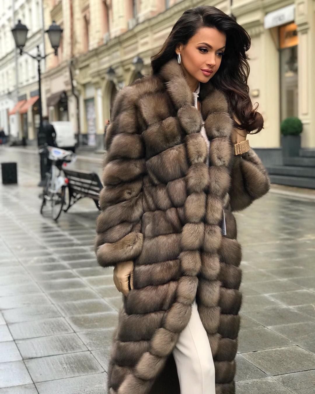 Шуба Соболь белая