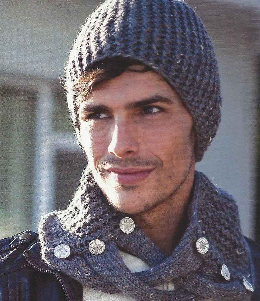 Вязаные шапки и шарфы для мужчин