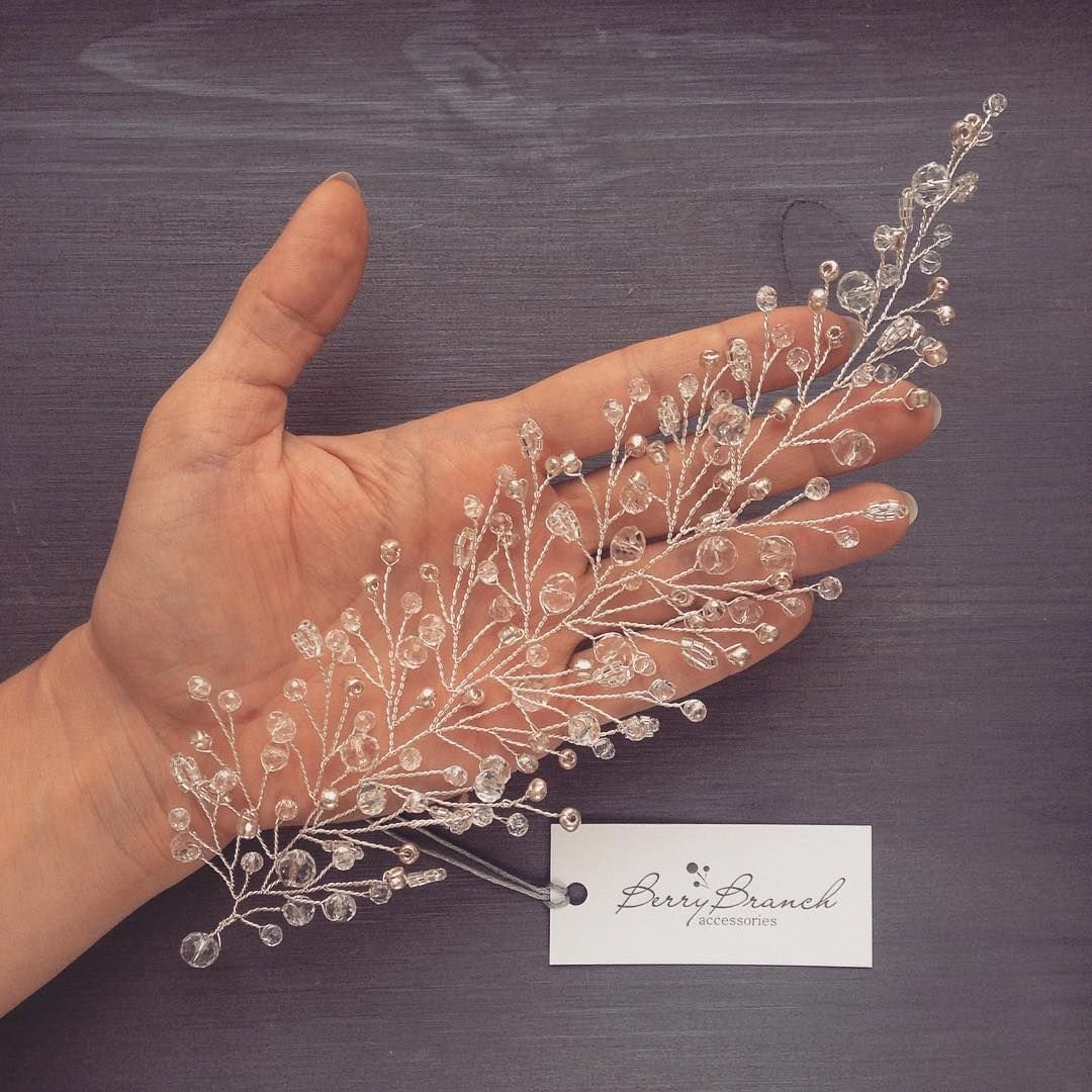 Украшение для волос из бисера и проволоки