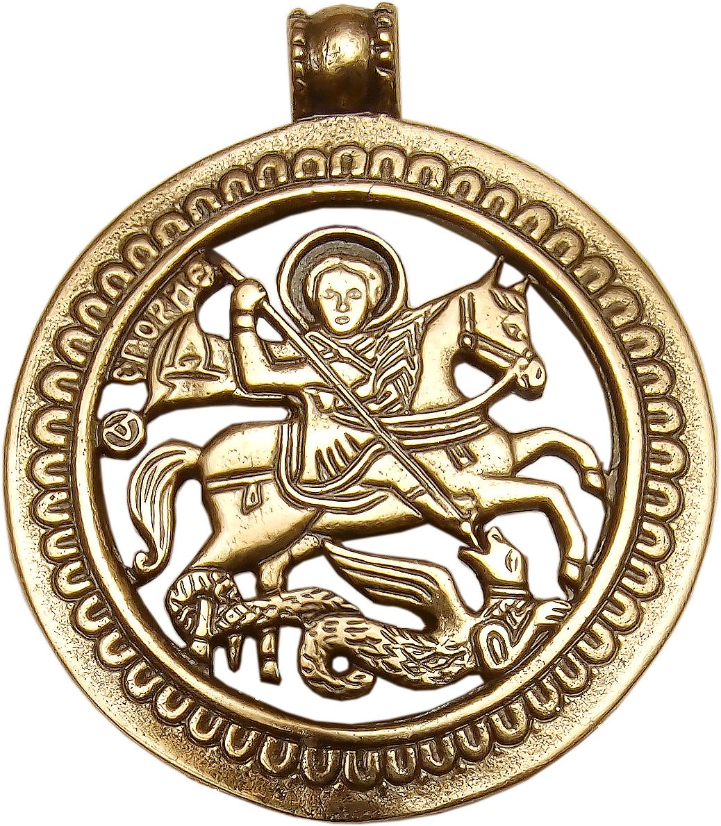 Золотой кулон Георгий Победоносец