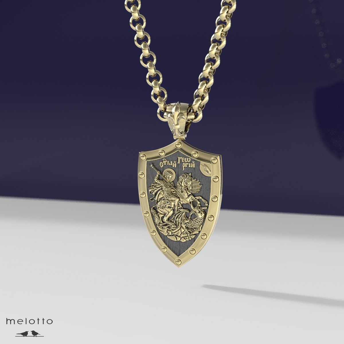 Подвеска Георгий Победоносец золото мужская