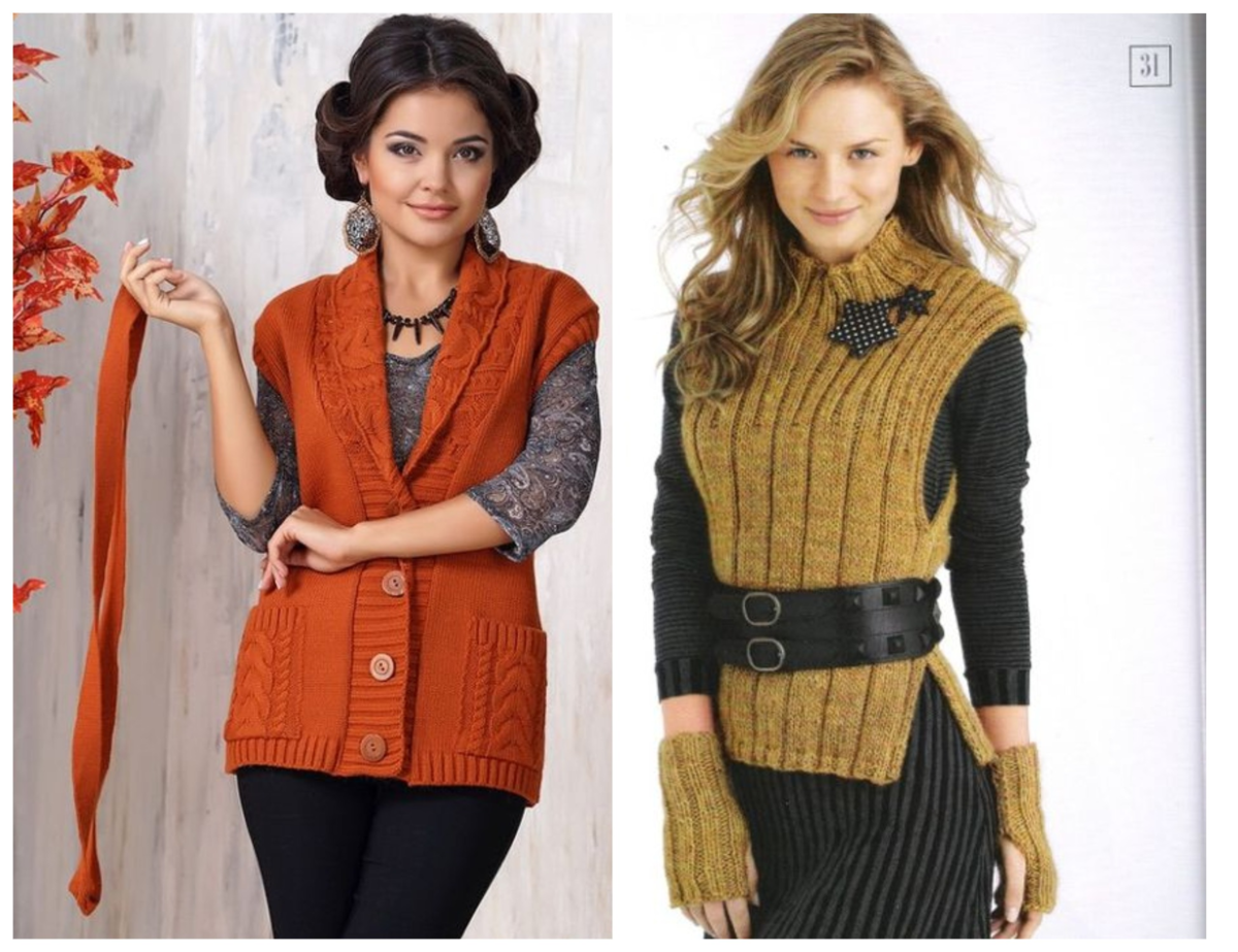 Модные вязаные безрукавки для женщин 2021