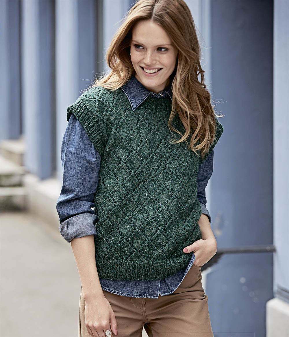 Жилет спицами