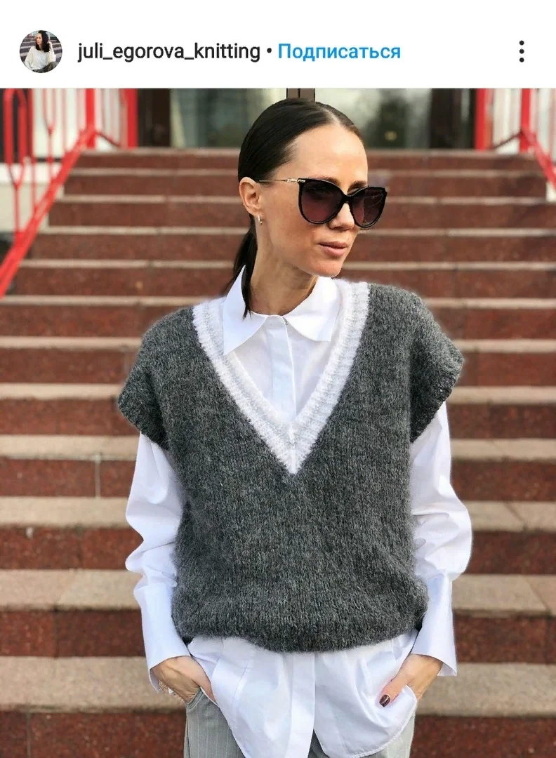 Трендовые вязаные жилеты